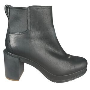 Sorel Black Leather Ankle Booties